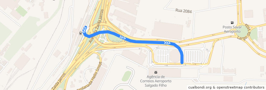 Mapa del recorrido Conexão Metrô-Aeroporto de la línea  en Porto Alegre.