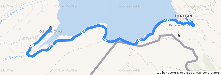 Mapa del recorrido Navette : Emosson => Vieux de la línea  en Finhaut.