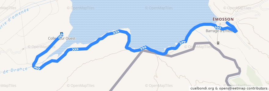 Mapa del recorrido Navette : Vieux => Emosson de la línea  en Finhaut.