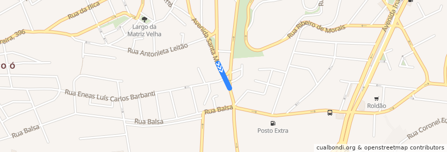 Mapa del recorrido 975A-10 Metrô Ana Rosa de la línea  en San Pablo.