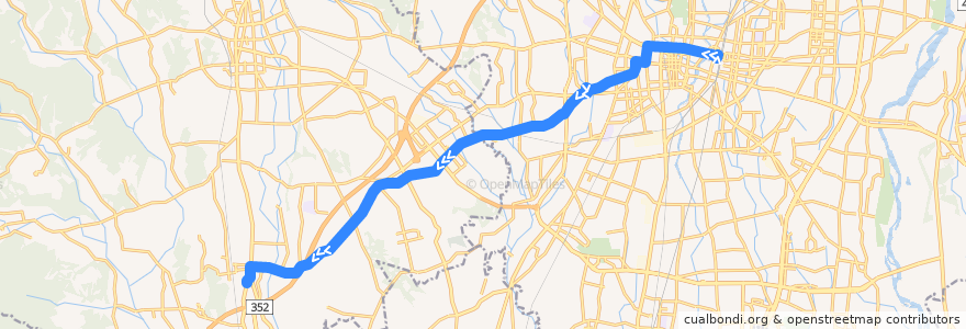 Mapa del recorrido 関東自動車バス[41] 宇都宮駅⇒楡木車庫 de la línea  en 栃木県.