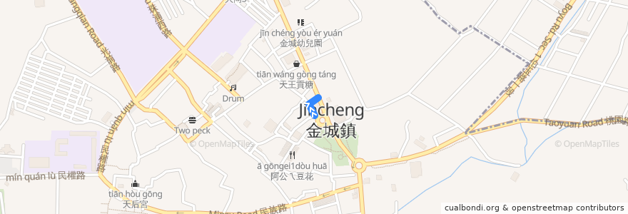 Mapa del recorrido 金門縣公車紅1路 金城站—山外站 de la línea  en Jincheng.