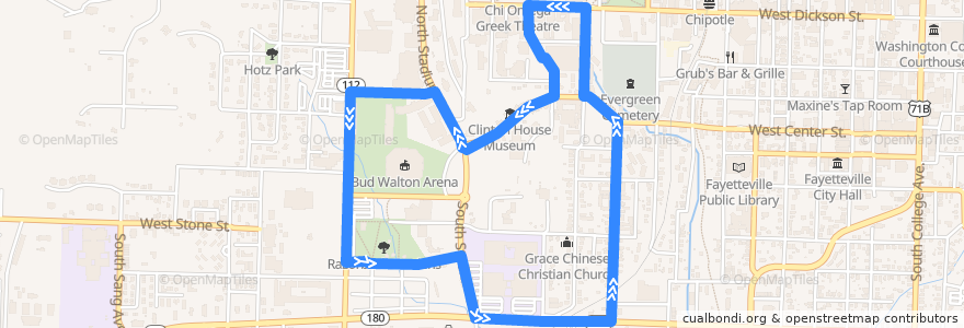 Mapa del recorrido Route 56 Bus Route de la línea  en Fayetteville.