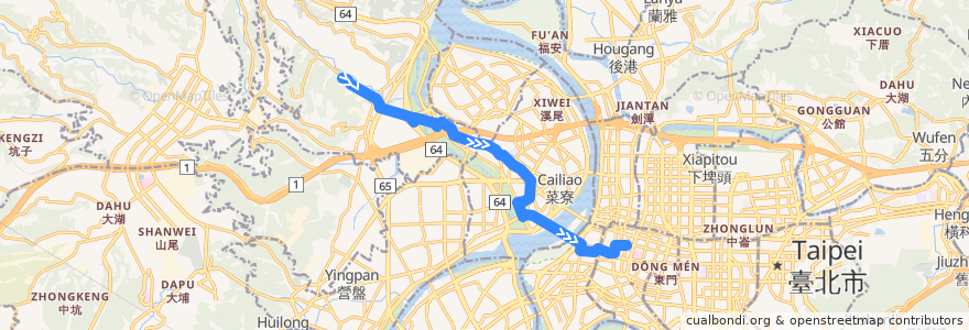 Mapa del recorrido 新北市 640 五股-捷運台大醫院站 (往程) de la línea  en 新北市.