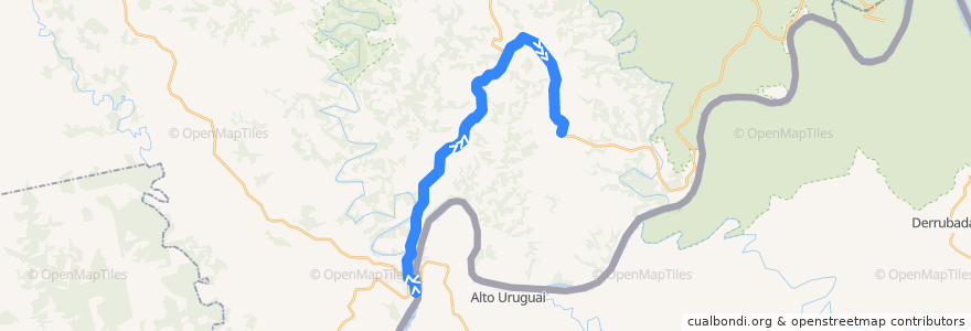 Mapa del recorrido Arlindo Matje: El Soberbio → Acceso Colonia Paraíso de la línea  en Municipio de El Soberbio.