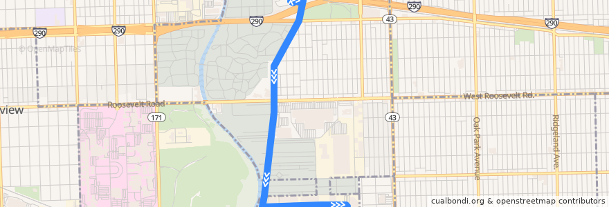 Mapa del recorrido Industrial Drive de la línea  en Illinois.