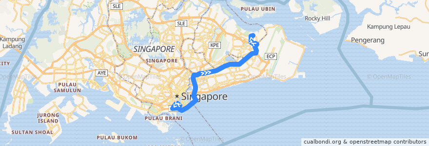 Mapa del recorrido Svc 661 de la línea  en سنغافورة.