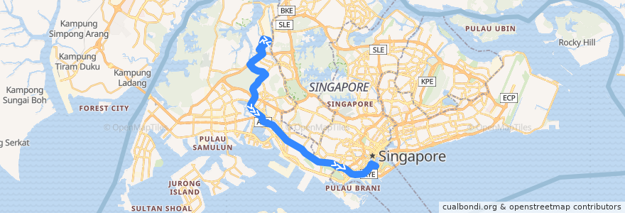 Mapa del recorrido Svc 662 de la línea  en 싱가포르.