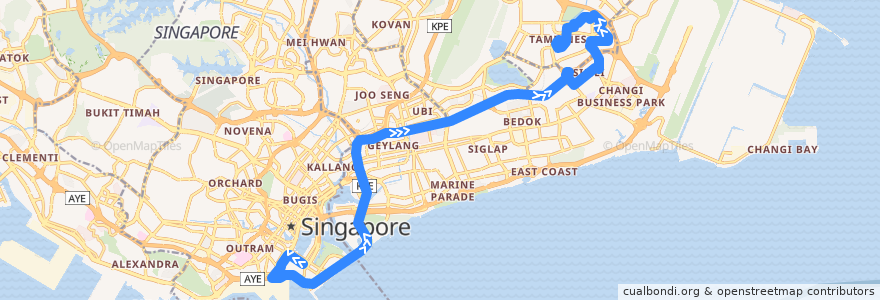 Mapa del recorrido Svc 664 de la línea  en سنگاپور.