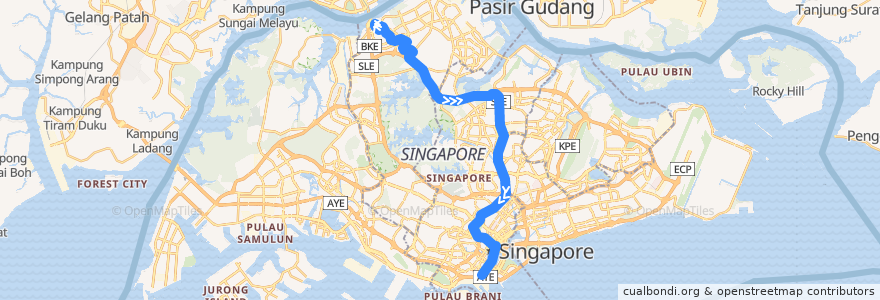 Mapa del recorrido Svc 665 de la línea  en Singapore.