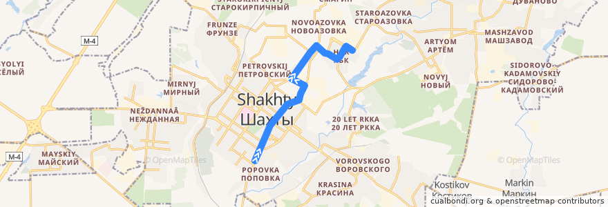 Mapa del recorrido Автовокзал - ХБК Маршрутное такси №3 de la línea  en городской округ Шахты.