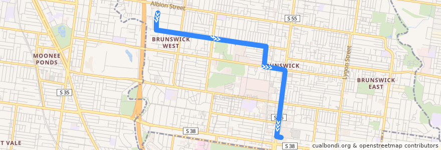 Mapa del recorrido Bus 509: Brunswick West => Hope Street & Sydney Road => Barkly Square Shopping Centre de la línea  en City of Merri-bek.