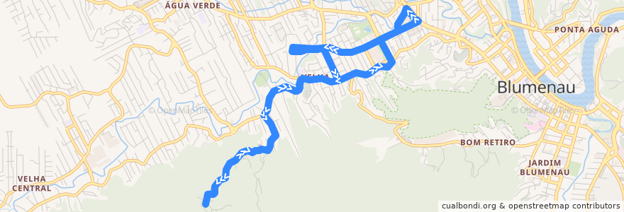 Mapa del recorrido Concórdia (Circular) de la línea  en Blumenau.