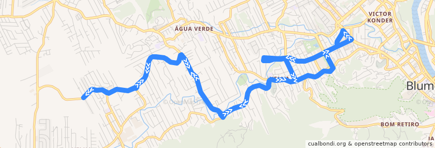 Mapa del recorrido Divinópolis (Circular) de la línea  en Blumenau.