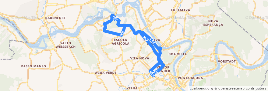 Mapa del recorrido Ponte do Salto (Circular) de la línea  en Блуменау.