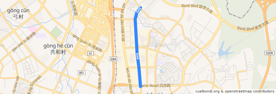 Mapa del recorrido bus M461 往 雪岗北总站 de la línea  en 龙岗区.