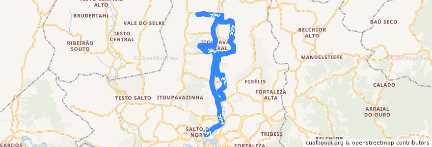 Mapa del recorrido Linha Cidadão III de la línea  en Blumenau.