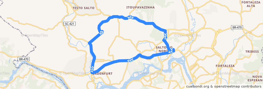 Mapa del recorrido Felipe Bauler (Circular) de la línea  en Blumenau.