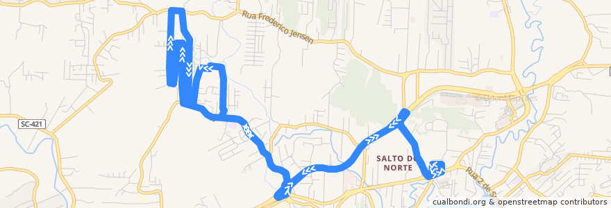 Mapa del recorrido Oscar Dickmann (Circular) de la línea  en Blumenau.