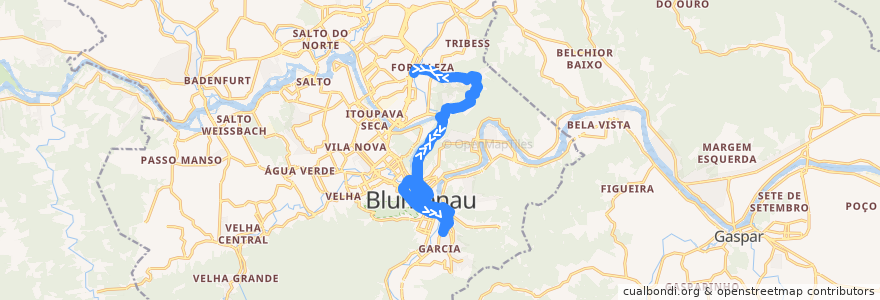 Mapa del recorrido Nova Esperança (Circular) de la línea  en Blumenau.