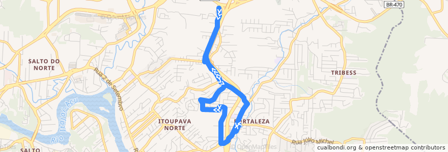 Mapa del recorrido Fritz Koegler (Circular) de la línea  en 블루메나우.