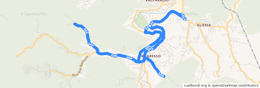 Mapa del recorrido Leopoldo Heringer (Circular) de la línea  en 블루메나우.