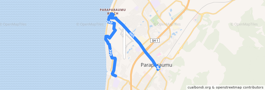 Mapa del recorrido Raumati Beach - Paraparaumu Beach - Paraparaumu de la línea  en Kāpiti Coast District.