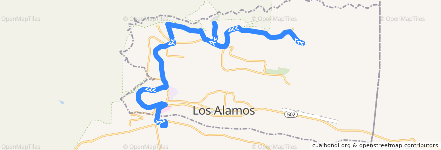 Mapa del recorrido Route 5: Barranca Mesa Inbound de la línea  en Los Alamos.