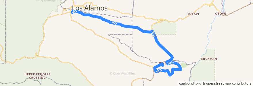 Mapa del recorrido Route 2T: White Rock via Truck Route Outbound de la línea  en New Mexico.