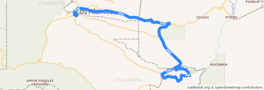 Mapa del recorrido Route 2M: White Rock via Main Hill Road Inbound de la línea  en 新墨西哥州.