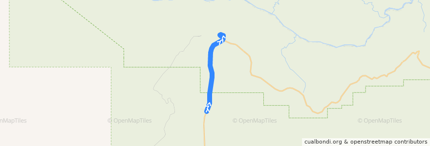 Mapa del recorrido Tusayan Route (North-bound) de la línea  en Coconino County.