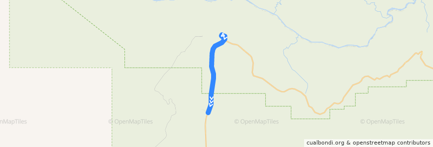 Mapa del recorrido Tusayan Route (South-bound) de la línea  en Coconino County.