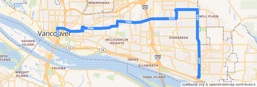 Mapa del recorrido Bus 30: Vancouver City Center => Fisher's Landing Transit Center de la línea  en Vancouver.