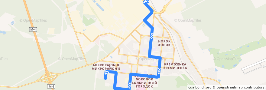 Mapa del recorrido Автобус №11: Вокзал - Улица Чайковского de la línea  en городской округ Ступино.