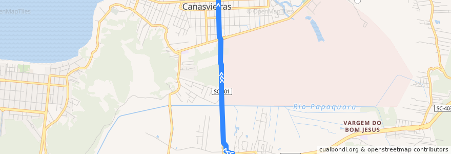 Mapa del recorrido Ônibus 276: Balneário Canasvieiras, TICAN => Mercado Magia de la línea  en 플로리아노폴리스.