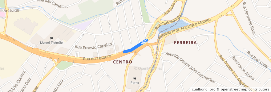 Mapa del recorrido JD. SAINT MORRITH / CENTRO de la línea  en Taboão da Serra.