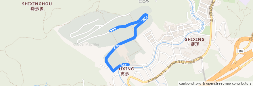 Mapa del recorrido 臺北市 掃墓公車軍人公墓線 (往軍人公墓) de la línea  en 南港區.