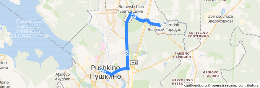 Mapa del recorrido Автобус 28: Пушкино => Костино de la línea  en Pushkinsky District.