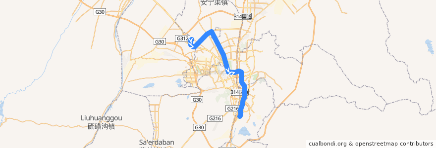 Mapa del recorrido Line 1 de la línea  en 乌鲁木齐市 ئۈرۈمچى.