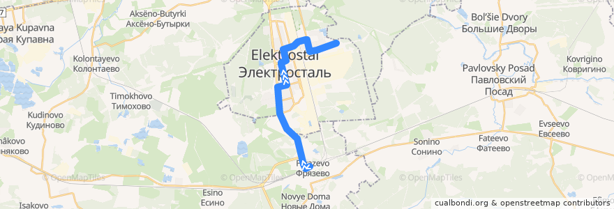 Mapa del recorrido Автобус 60 de la línea  en Elektrostal.