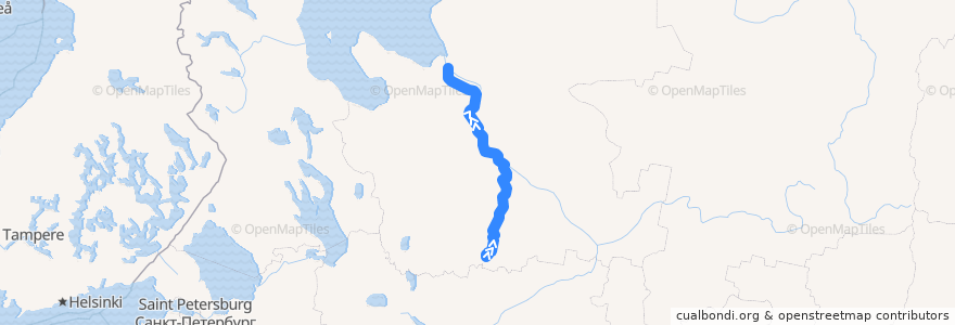 Mapa del recorrido Автобус № 525: Вельск - Архангельск de la línea  en アルハンゲリスク州.