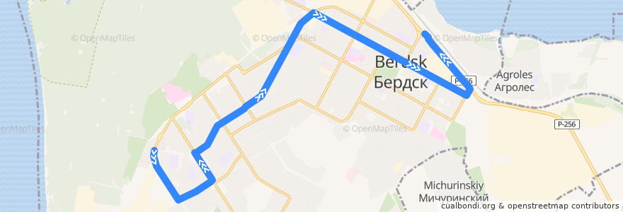 Mapa del recorrido Маршрутное такси 14: Торговый центр – Вокзал de la línea  en городской округ Бердск.