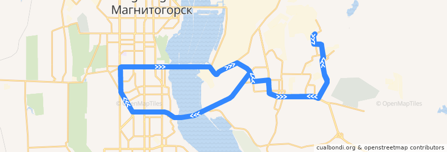 Mapa del recorrido Трамвай №16А de la línea  en Магнитогорский городской округ.