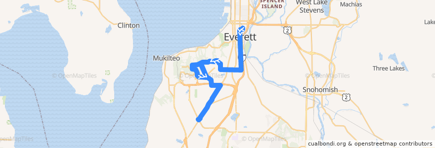 Mapa del recorrido Route 8 de la línea  en Everett.