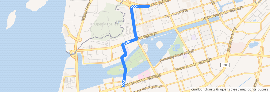 Mapa del recorrido bus 15 de la línea  en 思明区.