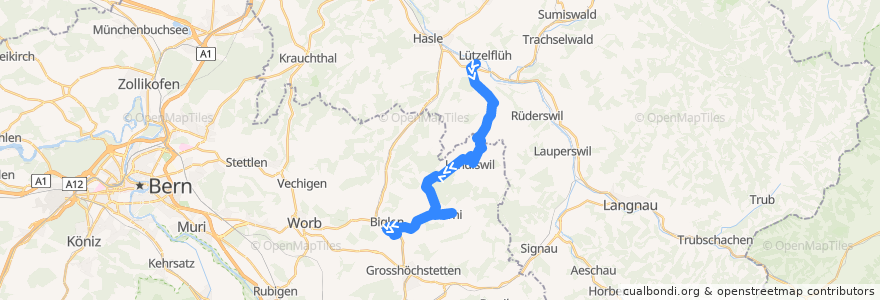 Mapa del recorrido Bus 472: Lützelflüh-Goldbach => Biglen de la línea  en Berne.