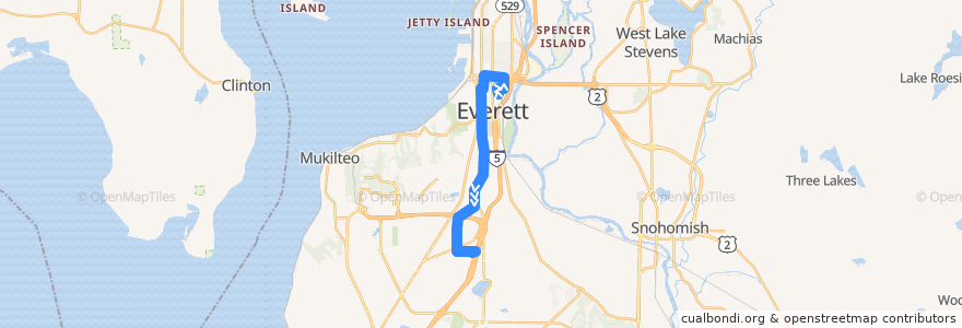 Mapa del recorrido Route 17 de la línea  en Everett.