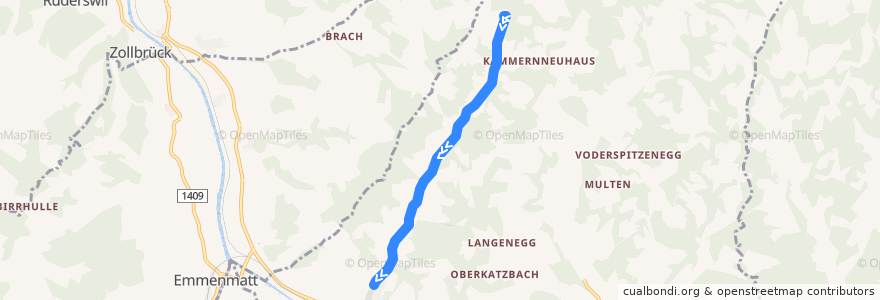 Mapa del recorrido Bus 286 de la línea  en Langnau im Emmental.