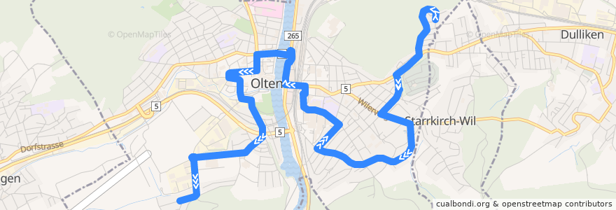 Mapa del recorrido Bus 503: Olten, Meierhof => Bornfeld de la línea  en Olten.