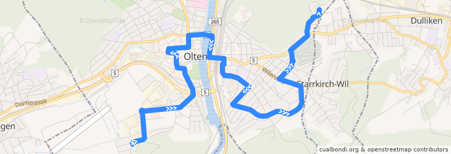 Mapa del recorrido Bus 503: Olten, Bornfeld => Meierhof de la línea  en Olten.